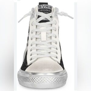 Like New Vintage Havana Black and Silver High-Top Sneakers